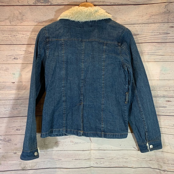 Jean Jacket with Faux Fur Lined Collar - Picture 3 of 3